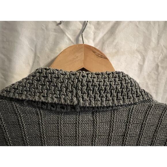 BOLD ELEMENTS Large Open Front Cardigan Side Slits Light Weight Heathered Gray - Picture 11 of 12